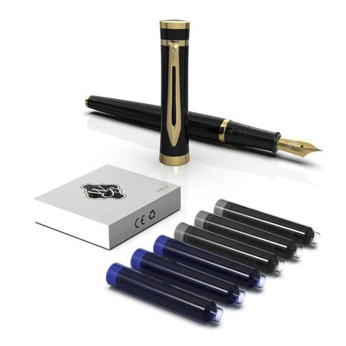 بهترین مارک خودنویس برای امضا، خوشنویسی و نوشتن 9 خودنویس Wordsworth Black Fountain Pen Set