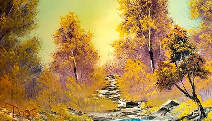 نقاشی منظره در پاییز