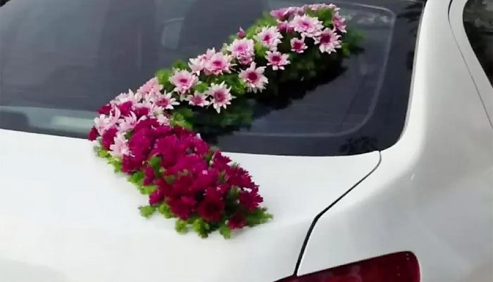 ایده گل آرایی ماشین عروس 206 5 گل آرایی ماشین عروس