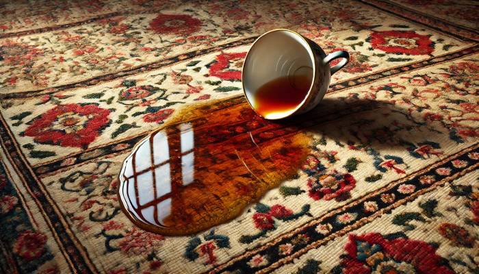 7 ترفند پاک کردن لکه چایی روی فرش دستباف 2 راهکار خانگی و سریع برای پاککردن لکه چایی روی فرش دستباف