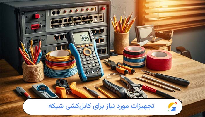 تجهیزات مورد نیاز برای کابل‌کشی شبکه