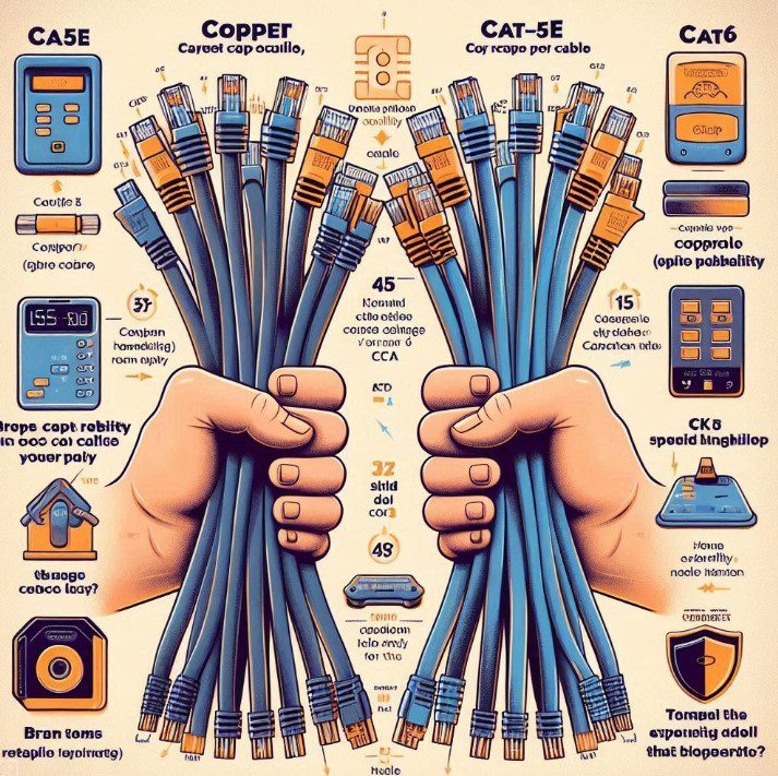 بهترین کابل شبکه برای اینترنت سریع و پایدار کدام است؟ مقایسه Cat5e تا Cat8! 1 بهترین کابل شبکه