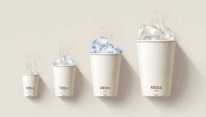 سایزهای متوسط لیوان کاغذی