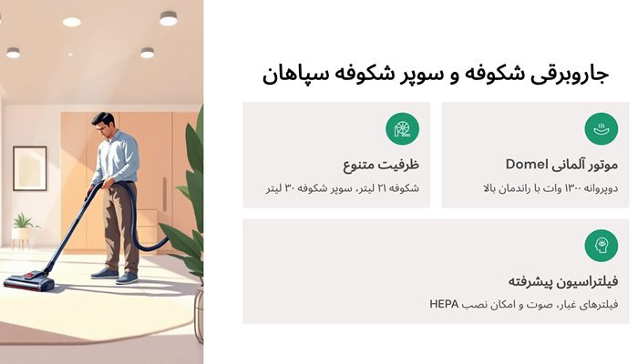 انواع جاروبرقی سطلی سپاهان 5 جاروبرقی شکوفه و سوپر شکوفه سپاهان
