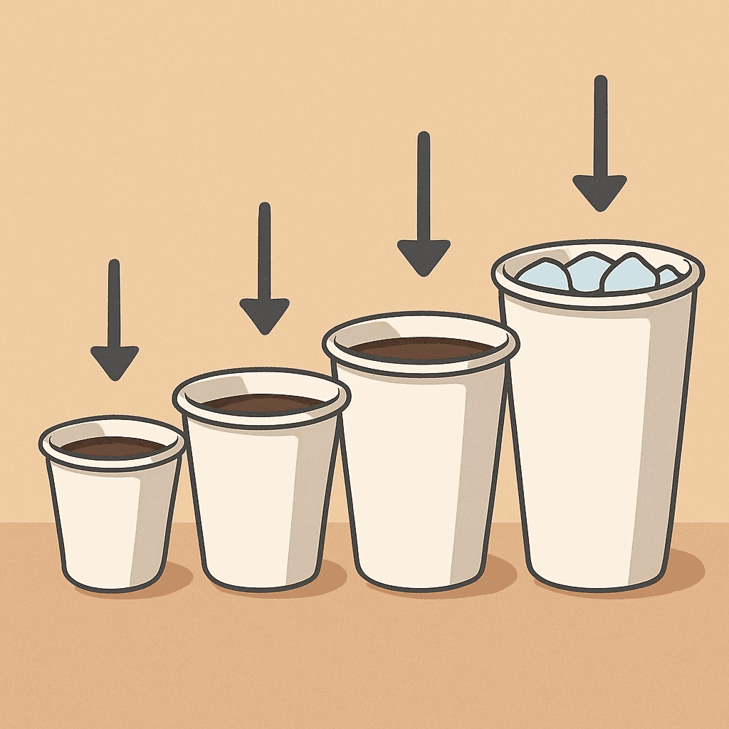 حجم لیوان کاغذی