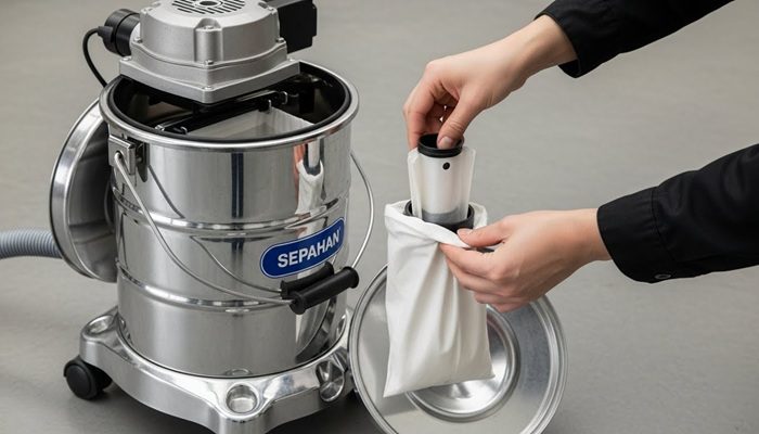 نحوه تعویض کیسه جاروبرقی سطلی سپاهان 1 نحوه تعویض کیسه جاروبرقی سطلی سپاهان