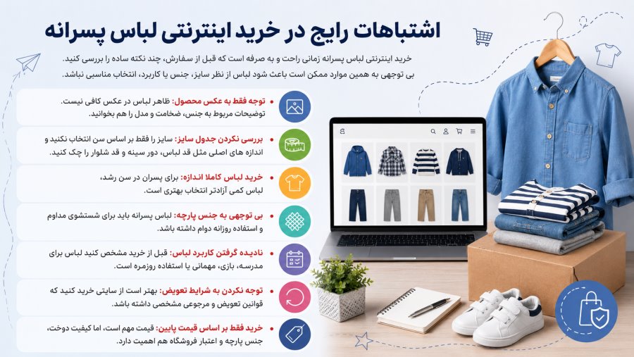 اشتباهات رایج در خرید لباس پسرانه آنلاین